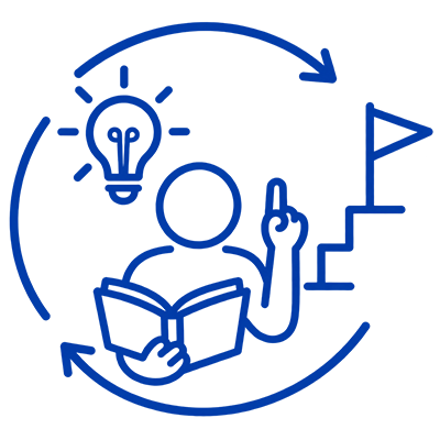 Wissen Icon, das für Wissen und Selbstständigkeit steht